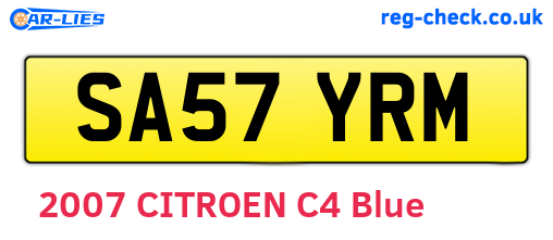 SA57YRM are the vehicle registration plates.