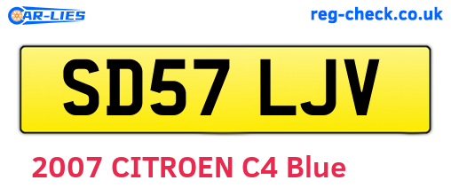 SD57LJV are the vehicle registration plates.
