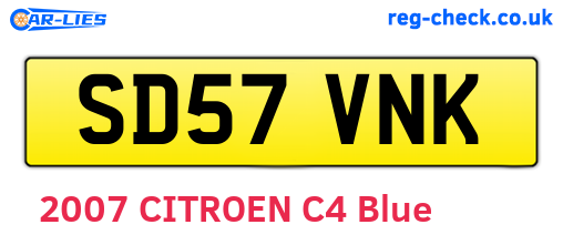 SD57VNK are the vehicle registration plates.