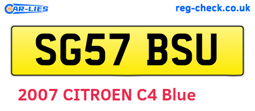 SG57BSU are the vehicle registration plates.