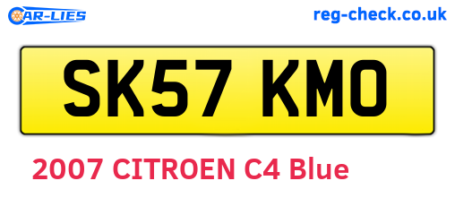 SK57KMO are the vehicle registration plates.