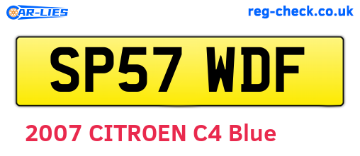 SP57WDF are the vehicle registration plates.