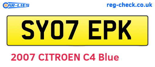 SY07EPK are the vehicle registration plates.