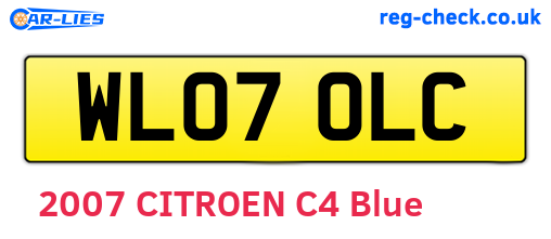WL07OLC are the vehicle registration plates.