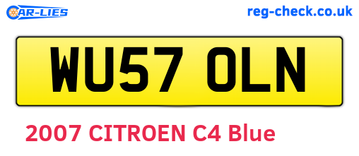 WU57OLN are the vehicle registration plates.