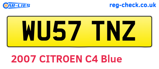 WU57TNZ are the vehicle registration plates.