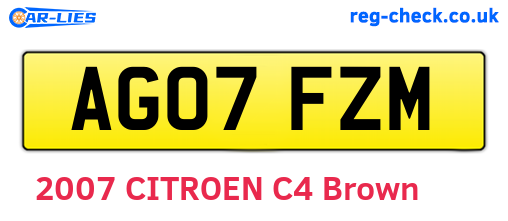 AG07FZM are the vehicle registration plates.