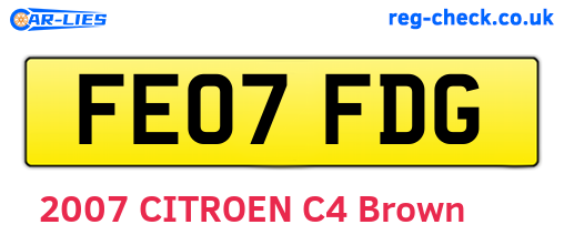 FE07FDG are the vehicle registration plates.