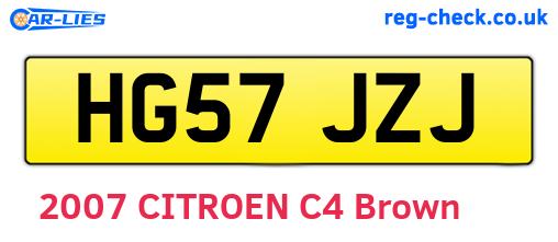 HG57JZJ are the vehicle registration plates.