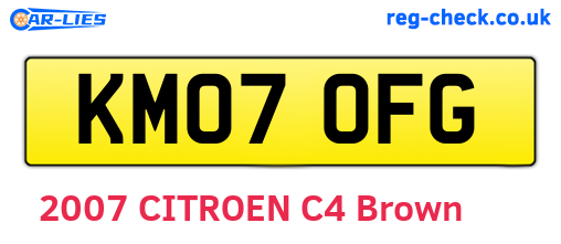 KM07OFG are the vehicle registration plates.