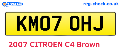 KM07OHJ are the vehicle registration plates.