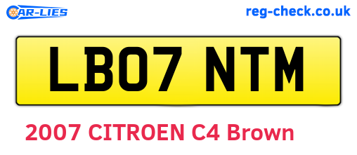 LB07NTM are the vehicle registration plates.