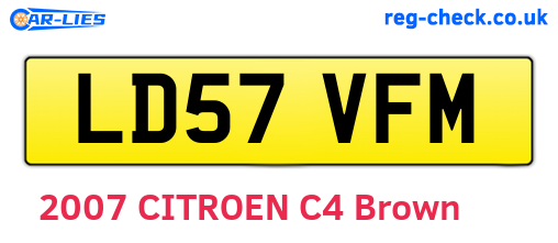 LD57VFM are the vehicle registration plates.