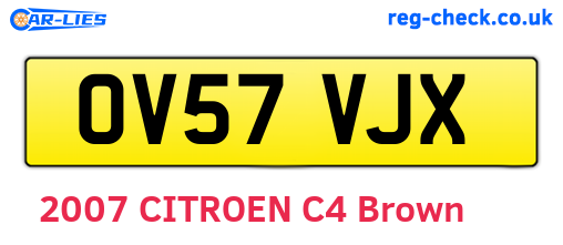 OV57VJX are the vehicle registration plates.