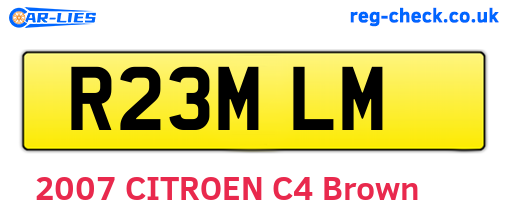R23MLM are the vehicle registration plates.
