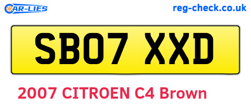 SB07XXD are the vehicle registration plates.