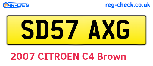 SD57AXG are the vehicle registration plates.
