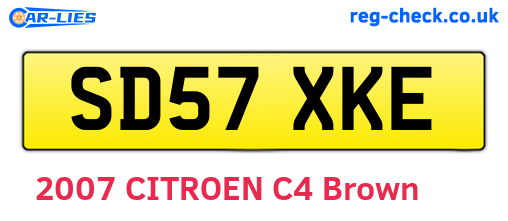 SD57XKE are the vehicle registration plates.