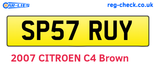 SP57RUY are the vehicle registration plates.