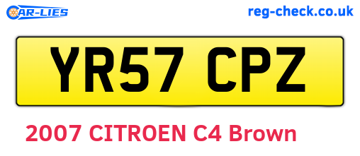 YR57CPZ are the vehicle registration plates.