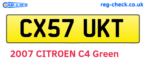 CX57UKT are the vehicle registration plates.