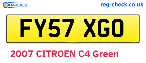 FY57XGO are the vehicle registration plates.