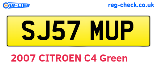 SJ57MUP are the vehicle registration plates.