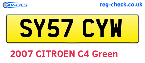 SY57CYW are the vehicle registration plates.