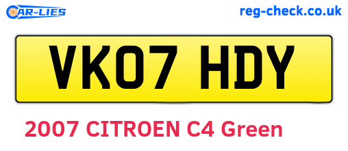 VK07HDY are the vehicle registration plates.