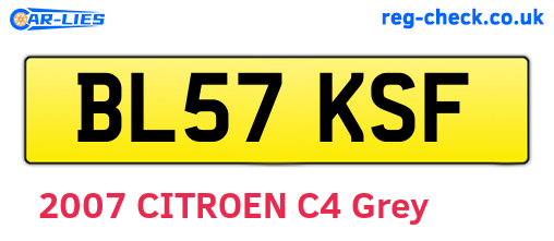 BL57KSF are the vehicle registration plates.