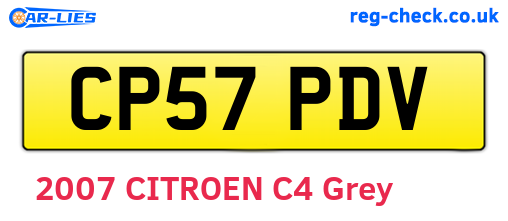 CP57PDV are the vehicle registration plates.