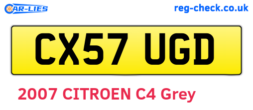 CX57UGD are the vehicle registration plates.