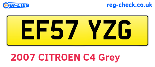 EF57YZG are the vehicle registration plates.