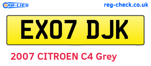 EX07DJK are the vehicle registration plates.