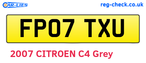 FP07TXU are the vehicle registration plates.