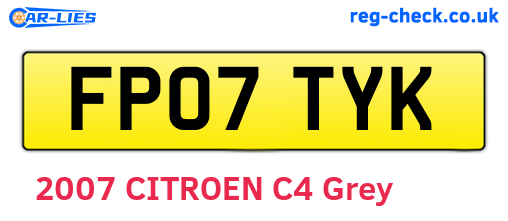 FP07TYK are the vehicle registration plates.