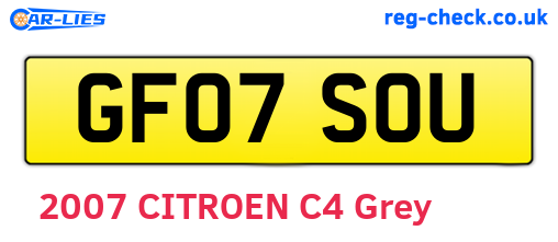 GF07SOU are the vehicle registration plates.