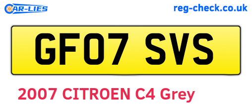 GF07SVS are the vehicle registration plates.