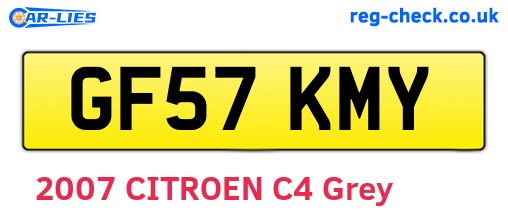 GF57KMY are the vehicle registration plates.