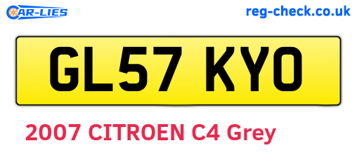 GL57KYO are the vehicle registration plates.