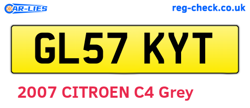 GL57KYT are the vehicle registration plates.