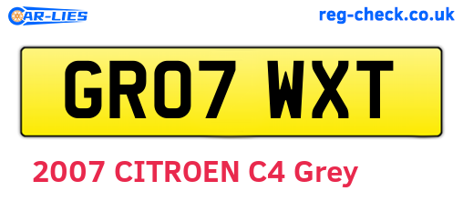GR07WXT are the vehicle registration plates.