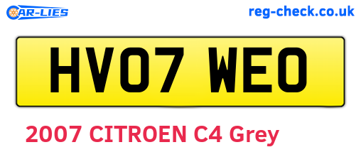 HV07WEO are the vehicle registration plates.