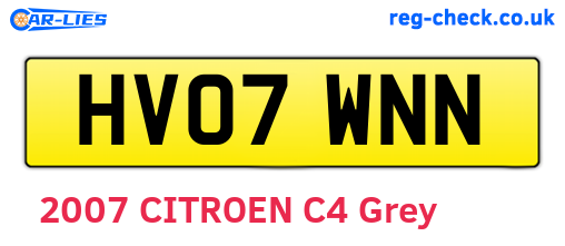 HV07WNN are the vehicle registration plates.