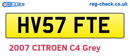 HV57FTE are the vehicle registration plates.