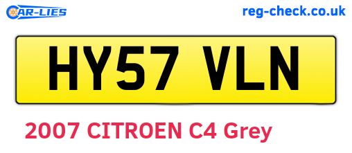 HY57VLN are the vehicle registration plates.