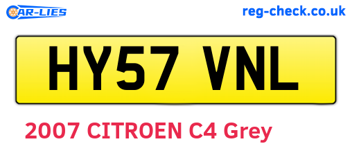 HY57VNL are the vehicle registration plates.