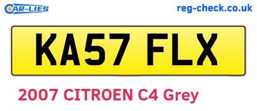 KA57FLX are the vehicle registration plates.