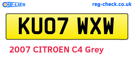 KU07WXW are the vehicle registration plates.
