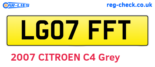 LG07FFT are the vehicle registration plates.